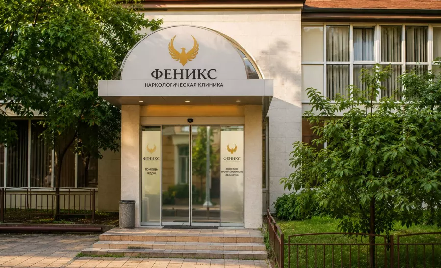 Вход в наркологическую клинику «Феникс» в Салаире